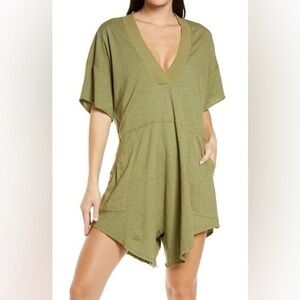Free People Intimately Why Not Romper army green size XS